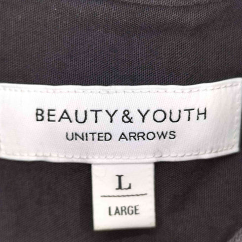 ビューティーアンドユースユナイテッドアローズ BEAUTY & YOUTH UNITED ARROWS ドレープリネン ワイドフォルム バンドカラー ショートスリーブ シャツ メンズ JPN:L