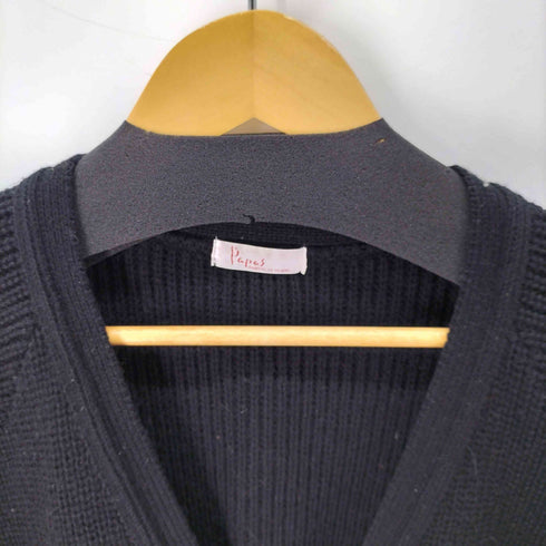 パパス papas ナイロン混 ウールカーディガン メンズ