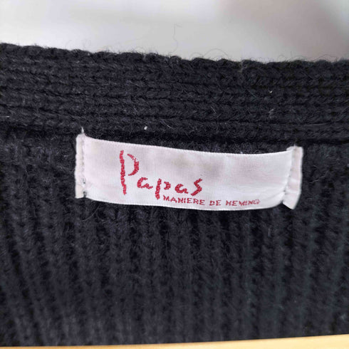 パパス papas ナイロン混 ウールカーディガン メンズ