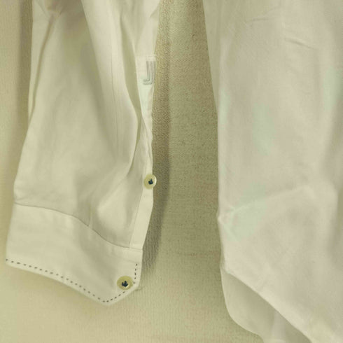 ランバンオンブルー LANVIN en Bleu シャドーチェック 襟袖裏ボーダー ワイドカラーシャツ メンズ JPN:48