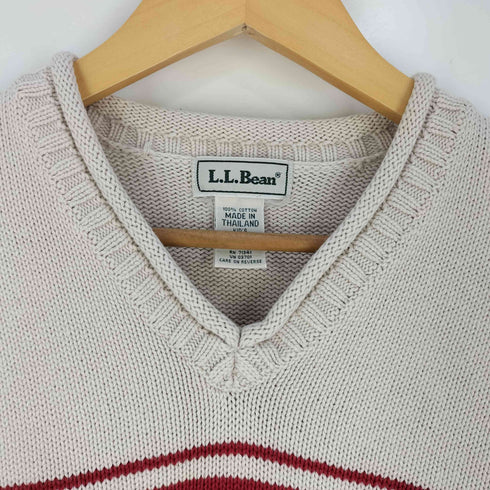 エルエルビーン L.L.Bean バイカラー Vネック コットン ニット レディース KIDS:L