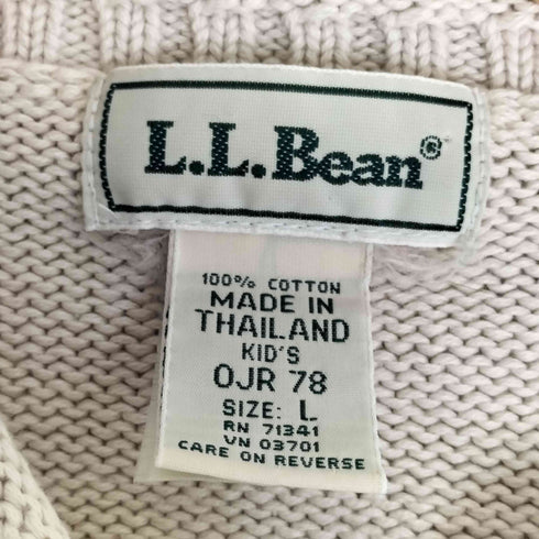 エルエルビーン L.L.Bean バイカラー Vネック コットン ニット レディース KIDS:L