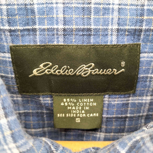 エディーバウアー Eddie Bauer リネンコットン チェック S/S シャツ メンズ import:S