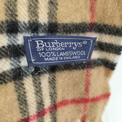 バーバリーズ BURBERRYS 90S 英国製 ノバチェック ウール フリンジ マフラー メンズ