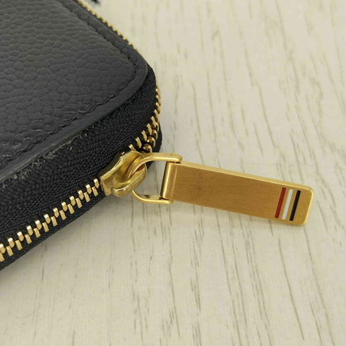トムブラウン THOM BROWNE ペブルグレインレザー ジップ カードホルダー メンズ