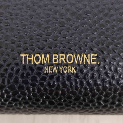 トムブラウン THOM BROWNE ペブルグレインレザー ジップ カードホルダー メンズ
