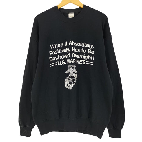 ソフィー SOFFE M.J ソフィー USA製 USMC メッセ―ジプリント クルーネックスウェット メンズ import:XL