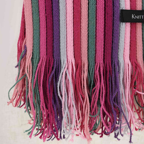 KNITTING INN ストライプ マフラー レディース