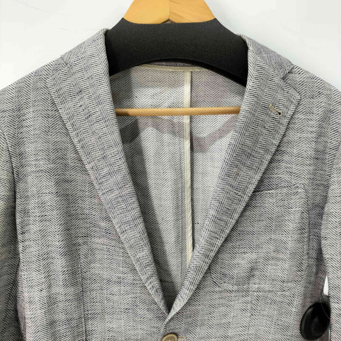 タリアトーレ TAGLIATORE イタリア製 コットンリネン ヘリンボーン 2Bシングルテーラードジャケット メンズ