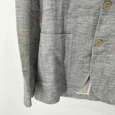 タリアトーレ TAGLIATORE イタリア製 コットンリネン ヘリンボーン 2Bシングルテーラードジャケット メンズ