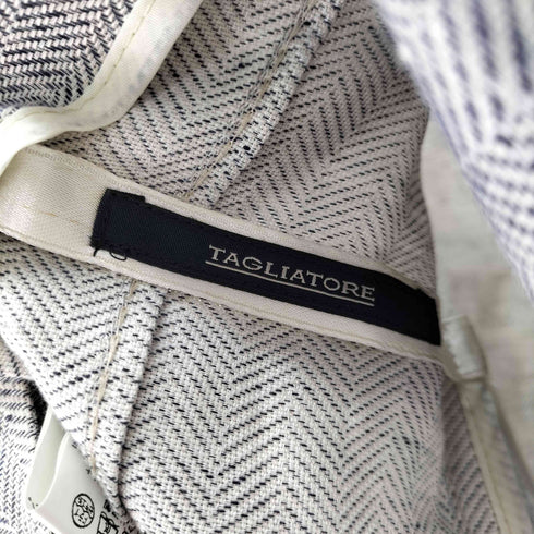 タリアトーレ TAGLIATORE イタリア製 コットンリネン ヘリンボーン 2Bシングルテーラードジャケット メンズ