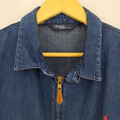 ポロバイラルフローレン Polo by RALPH LAUREN USA製 ポニー刺繍 デニム スイングトップ メンズ import:XL