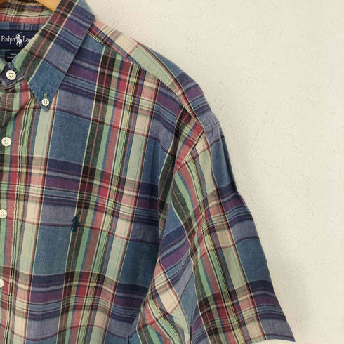 ラルフローレン RALPH LAUREN マドラス BD シャツ メンズ import:L
