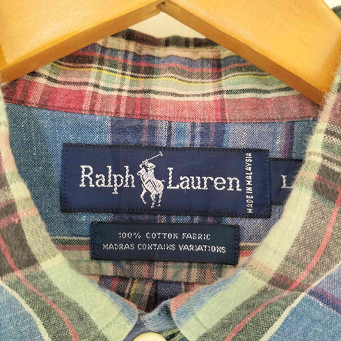 ラルフローレン RALPH LAUREN マドラス BD シャツ メンズ import:L