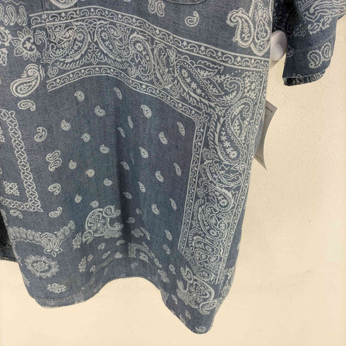 ラルフローレン RALPH LAUREN バンダナ柄インディゴパッチワーク半袖シャツ メンズ import:XXL