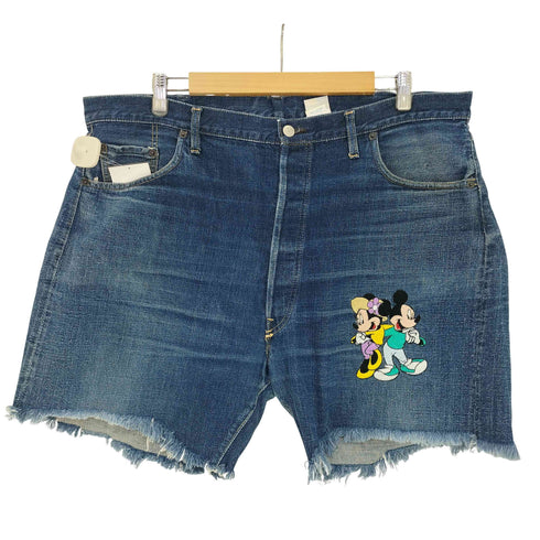 USA製 TOO CUTE キャラクター刺繍 カットオフ デニムショーツ ビッグサイズ メンズ JPN:XL