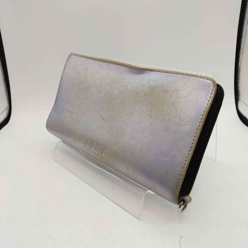 ディーゼル DIESEL ショルダー ストラップ 付 オーロラ シルバー ラウンドジップ ウォレット レディース