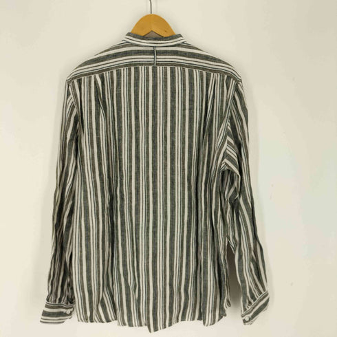 ユナイテッドアローズ UNITED ARROWS リネン マルチストライプ バンドカラーシャツ メンズ JPN:L