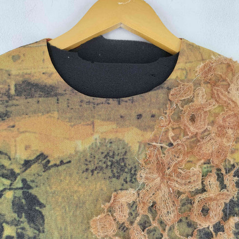 Made in italy フラワー刺繍 総柄パワーネット カットソー レディース import:XL