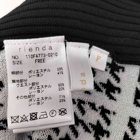 リエンダ rienda 2WAY千鳥柄フレアKnit OP レディース FREE