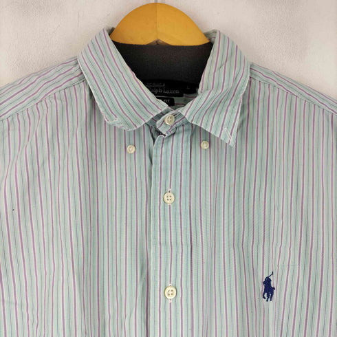 ポロバイラルフローレン Polo by RALPH LAUREN CLASSIC FIT スモールポニー刺繍 S/S ストライプBDシャツ メンズ import:L