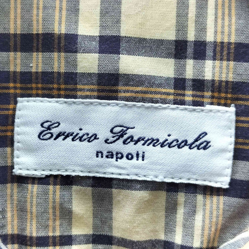 エッリコフォルミコラ ERRICO FORMICOLA イタリア製 チェック柄 L/Sシャツ メンズ import:XS