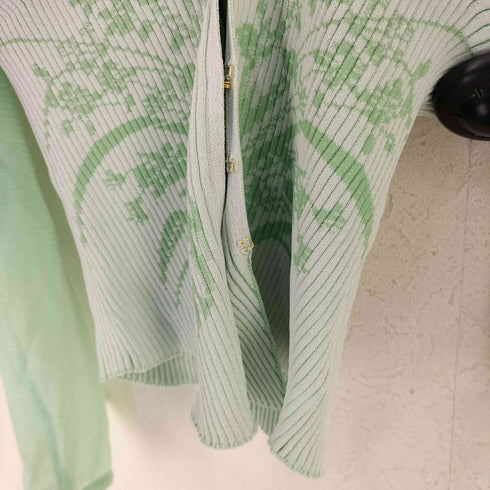 マメクロゴウチ Mame Kurogouchi Sheer Rounded Sleeve Knitted Cardigan - light green レディース JPN:2