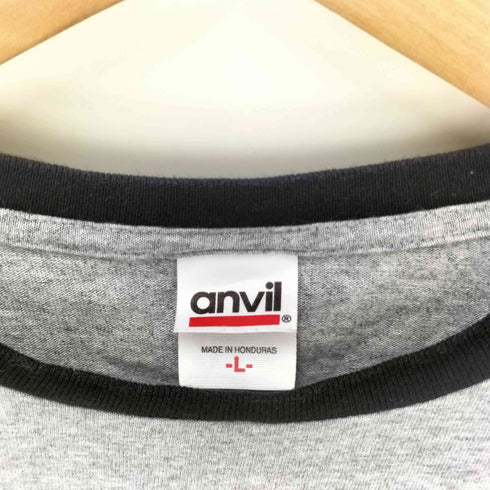 00S anvilボディ クルーネック リンガー Tシャツ メンズ import:L