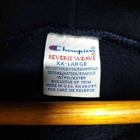 チャンピオン Champion 90S 刺繍タグ MADE IN USA Reverse Weave 2段プリント パーカー メンズ import:XXL