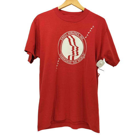 90S USA製 SCREEN STARS ボディ コットンポリ シングルステッチ S/S クルーネック Tシャツ メンズ import:L