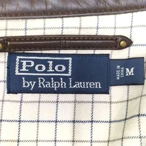 ポロバイラルフローレン Polo by RALPH LAUREN 90s ポニー刺繍 ラムレザージャケット メンズ import:M