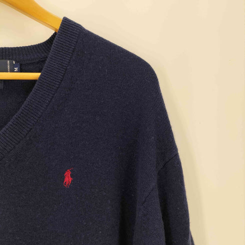 ポロバイラルフローレン Polo by RALPH LAUREN スモールポニー刺繍 ウールVネックニット メンズ import:M