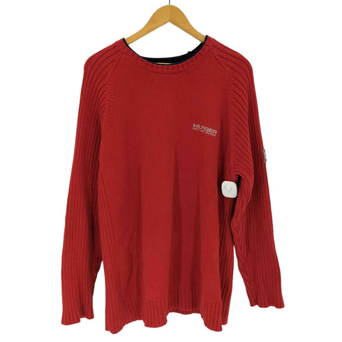 トミーヒルフィガーデニム TOMMY HILFIGER DENIM ロゴ刺繍ニット メンズ import:XL