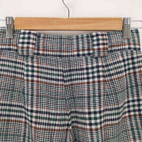 USA製 ウール混 チェック柄タックパンツ レディース 8