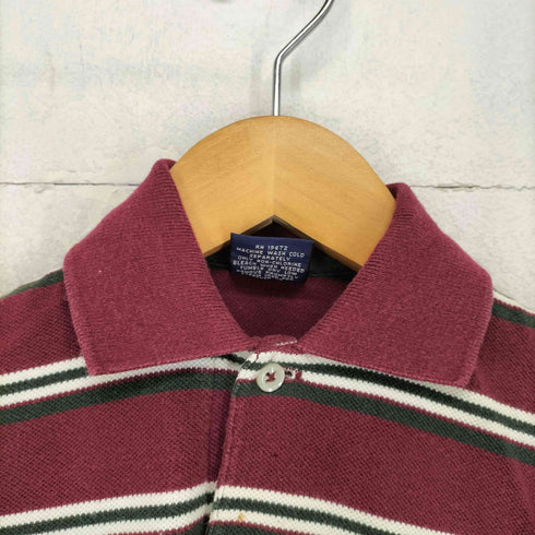 ポロバイラルフローレン Polo by RALPH LAUREN MADE IN USA ボーダー鹿の子地ポリシャツ メンズ S