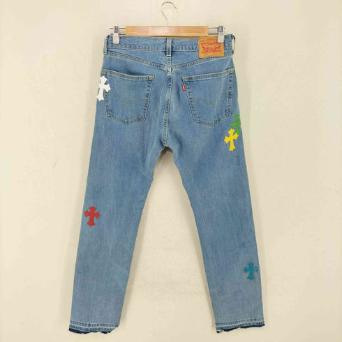 ADVANCE LEVIS 505 CROSS LEATHER LT BLUE MULTI メンズ 30inch