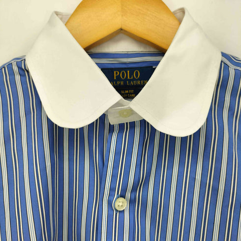 ポロラルフローレン POLO RALPH LAUREN SLIM FIT EASY CARE ポニー刺繍 丸襟 ストライプ クレリックシャツ メンズ 15/32/33