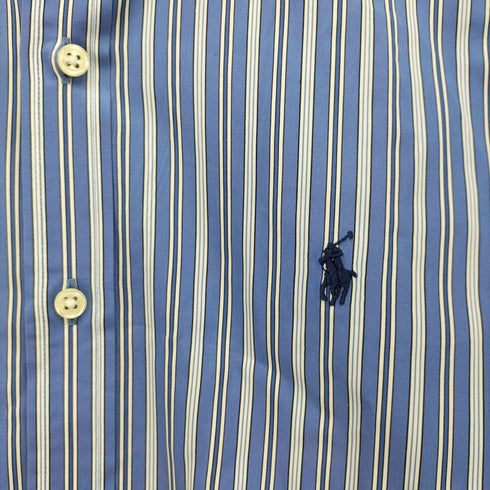 ポロラルフローレン POLO RALPH LAUREN SLIM FIT EASY CARE ポニー刺繍 丸襟 ストライプ クレリックシャツ メンズ 15/32/33