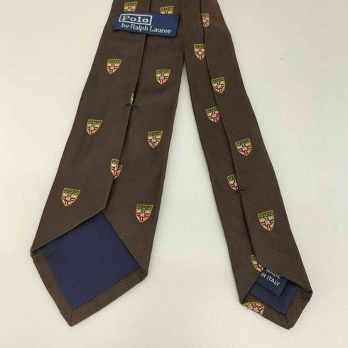 ポロバイラルフローレン Polo by RALPH LAUREN 総柄 盾 シルクネクタイ メンズ
