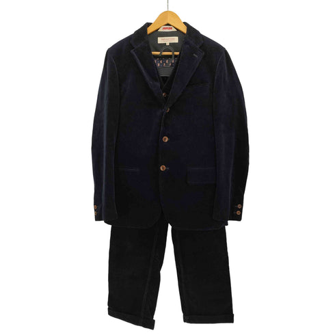 ラギッドクロージング THE RUGGED CLOTHING 裏地ペイズリー柄 コーデュロイ ジャケット+ベスト+パンツ 3ピース セットアップ メンズ ジャケット:L ベスト:M パンツ:L