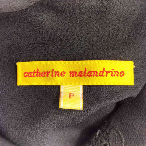 キャサリンマランドリーノ CATHERINE MALANDRINO シルク100 レース切替ブラウス レディース P