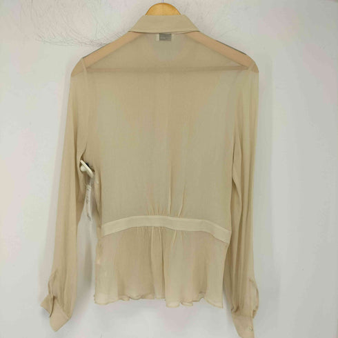キャシャレル cacharel シルク100 フリルブラウス レディース