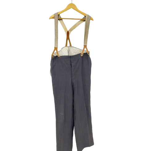 30-40S 針差シンチバック サスペンダー付き スラックスパンツ VINTAGE メンズ