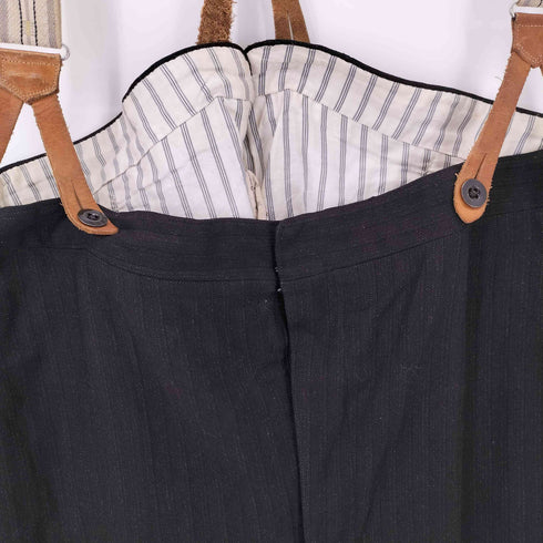 30-40S 針差シンチバック サスペンダー付き スラックスパンツ VINTAGE メンズ