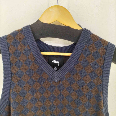 ステューシー Stussy Melange Checker Sweater Vest メンズ S