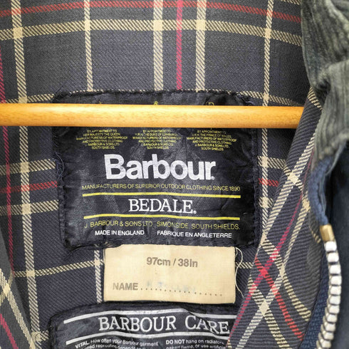 バブアー Barbour 90S 英国製 BEDALE 旧3WARRANT 4ポケット オイルドジャケット メンズ 97cm/38in