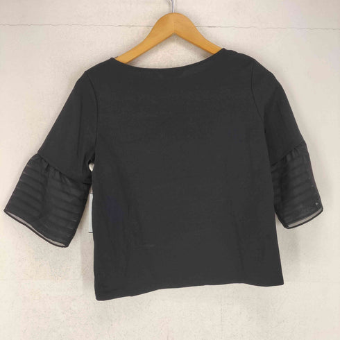 クードシャンス COUP DE CHANCE 25SS 洗える/日本製/接触冷感 シアーボーダー袖のジャージプルオーバー レディース JPN:36