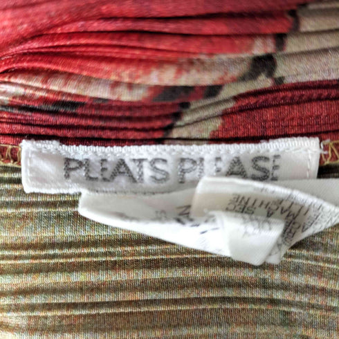 プリーツプリーズイッセイミヤケ PLEATS PLEASE ISSEY MIYAKE 98AW 牡丹 フラワーデザイン 総柄 L/S プリーツワンピース レディース JPN:4