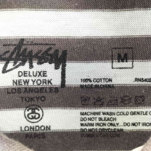 ステューシー Stussy DELUXE ストライプ S/S ポロシャツ メンズ M