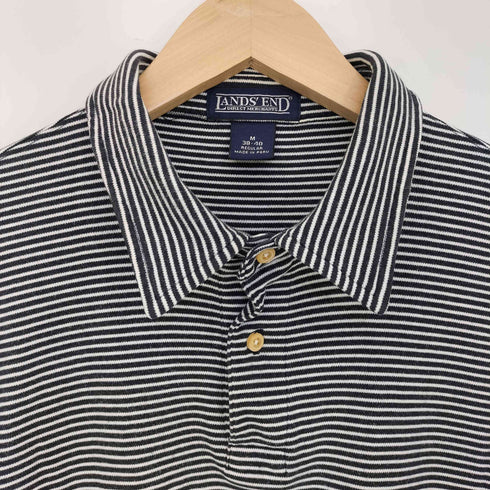 ランズエンド LANDS END ボーダー コットン ポロシャツ メンズ import:M
